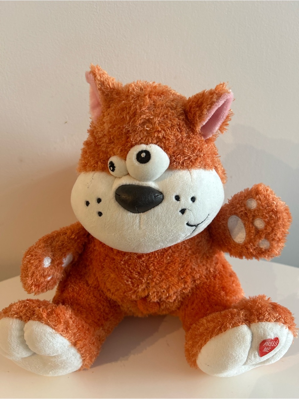 Ganz Crazy Cat Plush Orange Battery Operated All Tags Talks Vibrates 9" Seated